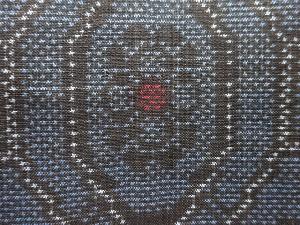 アンティーク　華紋模様織り出し本場泥大島紬着物(5マルキ)